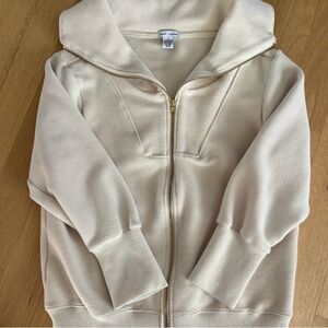 Women’s cream two way zip jacket sweater